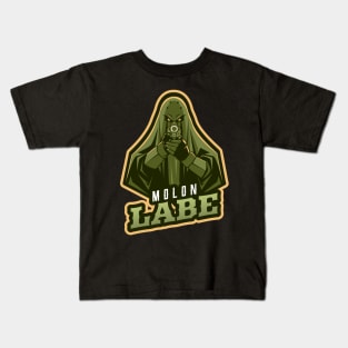 Wizard's Pointing A Gun | Molon Labe Kids T-Shirt